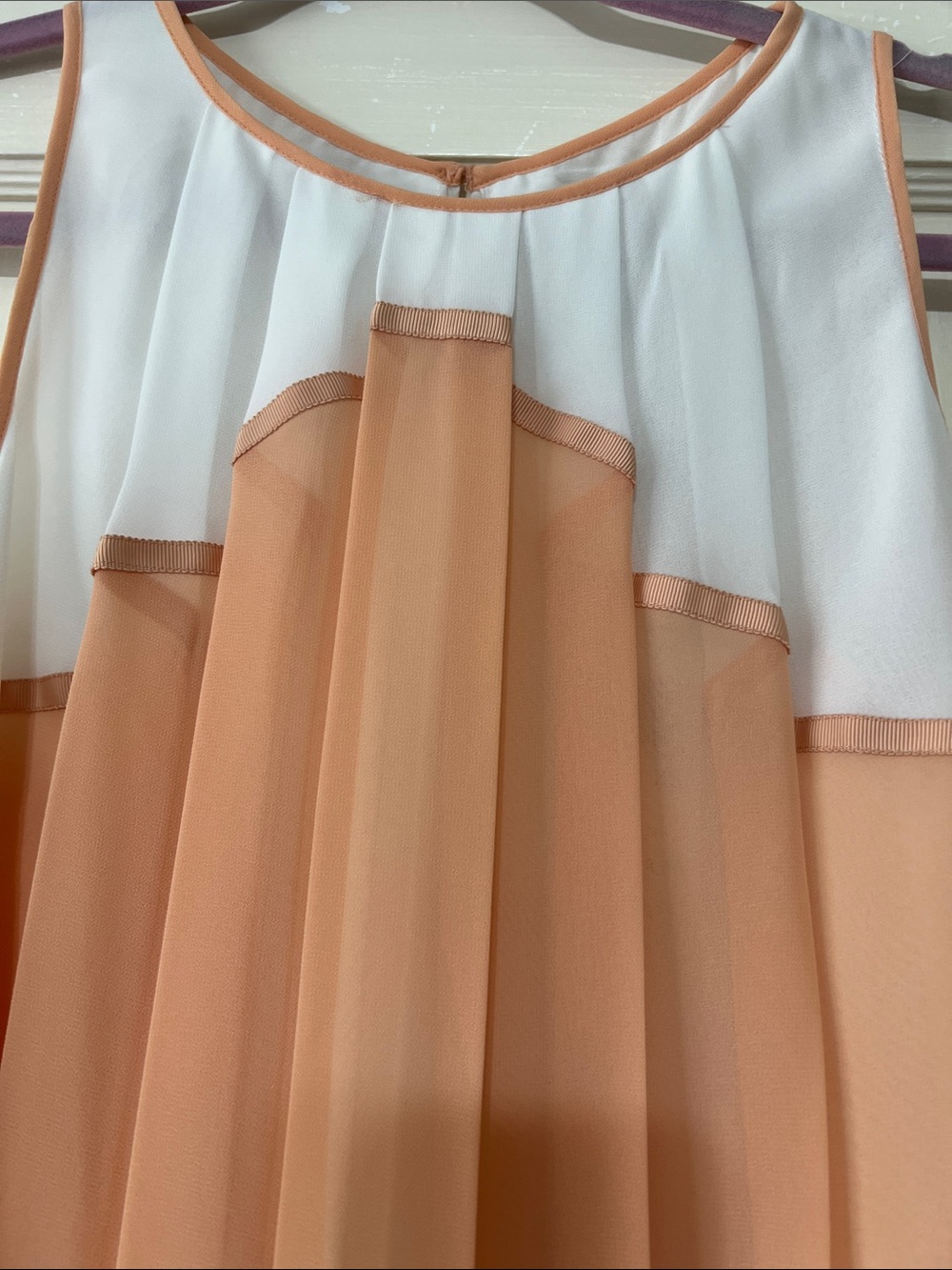 Sophie Max Peach and White Chiffon Swing Cami